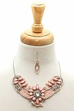 CHIC BEADS AND CRYSTALS FASHION NECKLACE AND EARRING SET JYJS-5810