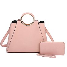 Round Top Metal Handle 2-in-1 Satchel