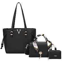 V Accent 3-in-1 Shopper Tote/Satchel Set
