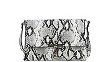 FASHION SNAKE PRINT  LEATHER TOGGLE FLAP CROSSBODY BAG