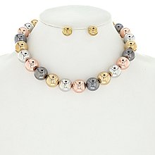 Copper Coated Beads Collar Choker Set