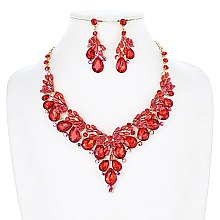 RHINESTONES AND PEARLS NECKLACE SET