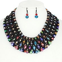 CHARMING BEAD NECKLACE AND EARRINGS SET
