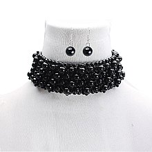 TRENDY WIDE PEARL CHOKER NECKLACE