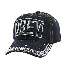 OBEY Rhinestone Studded Fashion Denim Cap MEZ896