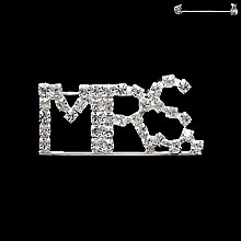 Wedding Novelty Rhinestone Text "MRS" Brooch Pin SLPLM1010