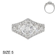 CUBIC ZIRCONIA ENGAGEMENT STYLE SIZED RING SLR1245SI