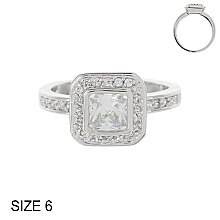 RADIANT CUT CUBIC ZIRCONIA ENGAGEMENT STYLE RING SLR1246SI