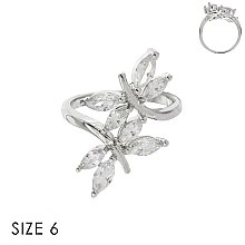 CUBIC ZIRCONIA BUTTERFLY RING SLR1703SI