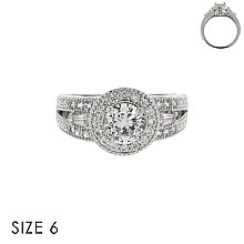 CUBIC ZIRCONIA ENGAGEMENT STYLE RING SLR1704SI
