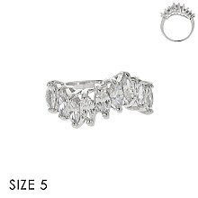 HALF CUBIC ZIRCONIA BAND W/ MARQUISE STONES SLR1706SI