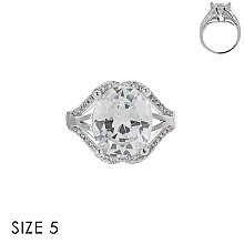 LARGE OVAL CUBIC ZIRCONIA STONE RING SLR1708SI