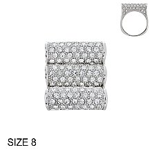 3 Stacked Cubic Zirconia Stone Encrusted Sized Ring SLRT3516SI