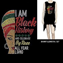 FASHIONABLE BLACK HISTORY RHINESTONE SHIRT