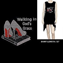 WALKING GOD'S GRACE HOTFIX/RHINESTONE SHIRT