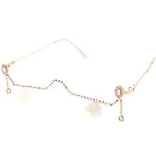 Luxury Lens-Less Décor Rhinestone Half-Frame Punk Eyewear