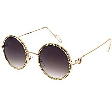 Pack of 12 Vintage Crystal Lined Round Sunglasses