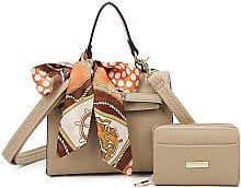 Scarfed & Pad Locked 2-in-1 Satchel Crossbody Bag