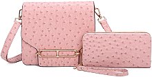 Ostrich Flap 2-in-1 Crossbody Bag Satchel