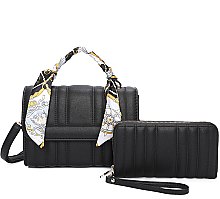 2-in-1 Crossbody Bag Scarfed & Wallet Set