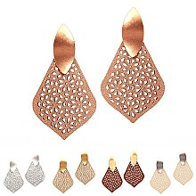 Leather Filigree Metal Post Earring MH-ZE1624