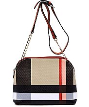 Plaid Check Multi Compartment Crossbody Bag