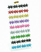 GLITTER STAR STUD EARRINGS - PACK OF 36 PAIR