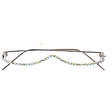 Luxury Lens-Less Décor Rhinestone Half-Frame Punk Eyewear