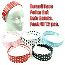 Polka Dot Hair Bands - Pack Of 12
