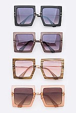 Pack of 12 Assorted Color Iconic Square Sunglasses