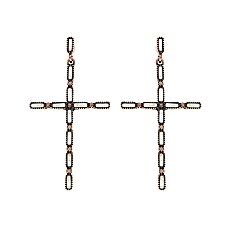 STYLISH WESTERN TURQUOISE CROSS DROP EARRINGS