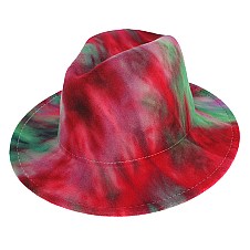 RED TIE DYE Fedora Hat for Women