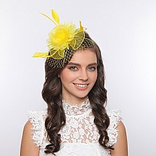 Classy Fascinator with Small Rose Mesh Feather