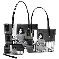 3-in-1 Twin Tote Wallet SET,Michelle Obama CH-OB2669D