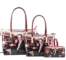 ROYALTY OBAMA PRINT 3 IN 1 SHOPPER SET