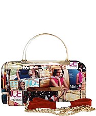 Collage Magazine Cover Clutch Wallet