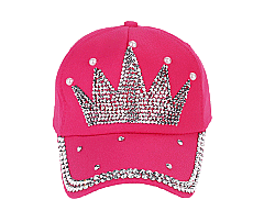 Rhinestone Crystal Crown Denim Cap