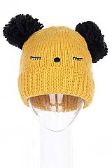 Pack of 12 (pieces) Assorted Pom Pom Animal Theme Beanies