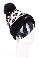 PACK OF 12PCS ASSORTED POMPOM BEANIES