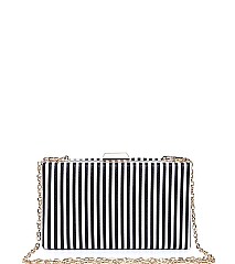 LUXURY MALTA STRIPED BOX CLUTCH BAG WITH CHAIN JY-18603S