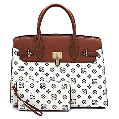 PADLOCK ACCENT MONOGRAM 2 IN 1 SATCHEL
