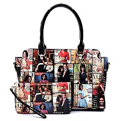 2-in-1 Magazine Cover Collage Satchel