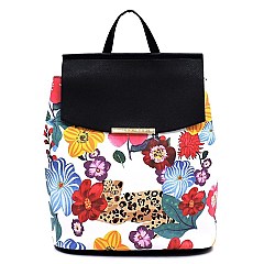 Convertible Flower Leopard Backpack