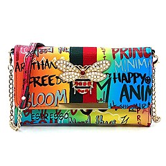 Queen Bee Stripe Graffiti Crossbody - Wallet
