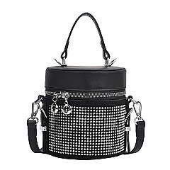 RHINESTONE BUCKET SATCHEL - CROSS-BODY