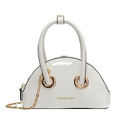 Quality Patent Shell Frame Satchel