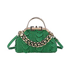 Amazing Quality Croc Boxy Metal Handle / Satchel