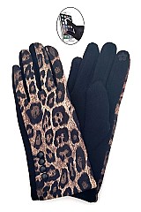 Pack of 12 Chic Assorted Leopard Print Touch Screen Gloves