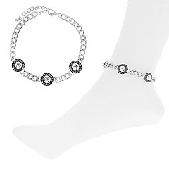 CRYSTAL GREEK KEY SQUARE ANKLET