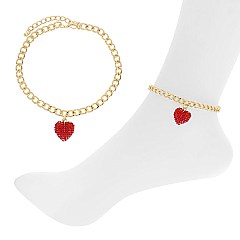 ADJUSTABLE ANKLET WITH CRYSTAL HEART CHARM